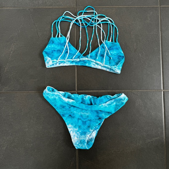 Mikoh Blue Marble Print Bikini - Picture 2 of 3